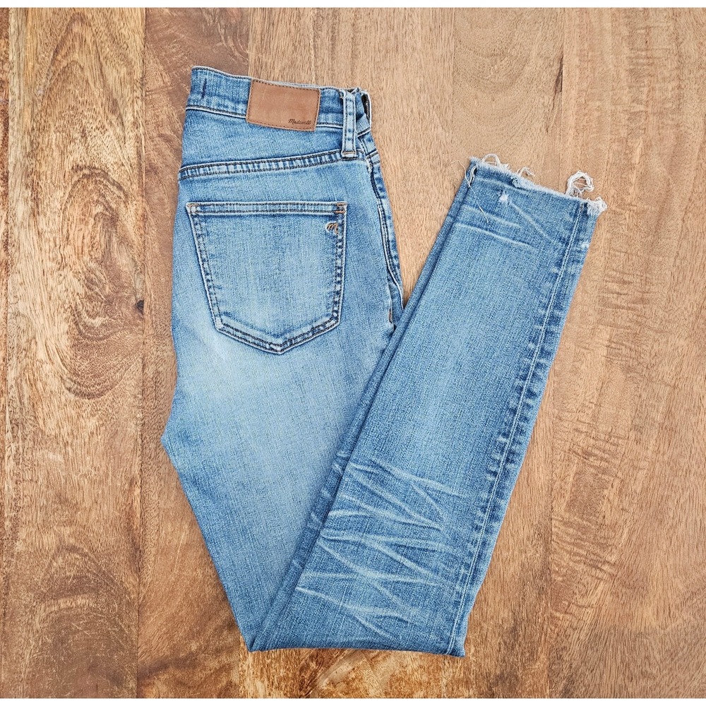 Madewell 9" High Rise Skinny Jeans Womens 25 Blue Denim Raw Hem